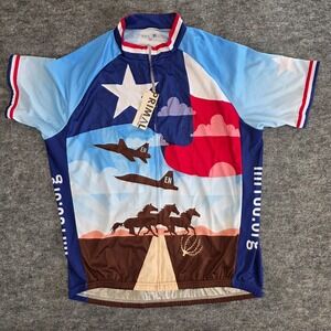 NWT Primal Hotter'n Hell Hundred 2017 Raglan Cycling Jersey Mens 2XL Full Zip TX